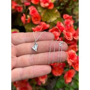 Sterling Silver Oxidized Halloween Ghost Necklace